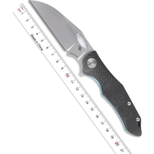 CH Flipper folding knife S35VN steel blade titanium + carbon fiber handle with pocket clip camping hunting knife EDC tool 3529