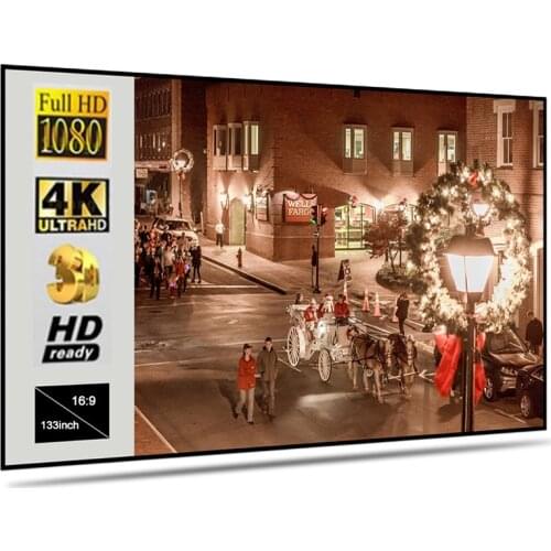 30 60 72 84 92 100 120 130 133inch 16:9 Foldable Portable Projector Projection Screen Cloth Outdoor Home Projector Movies Screen