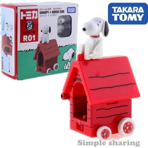 TOMICA DREAM R01 RIDE ON SNOOPY + HOUSE CAR JAPAN TAKARA TOMY Diecast Metal Model Collection Vehicles Kids Toys