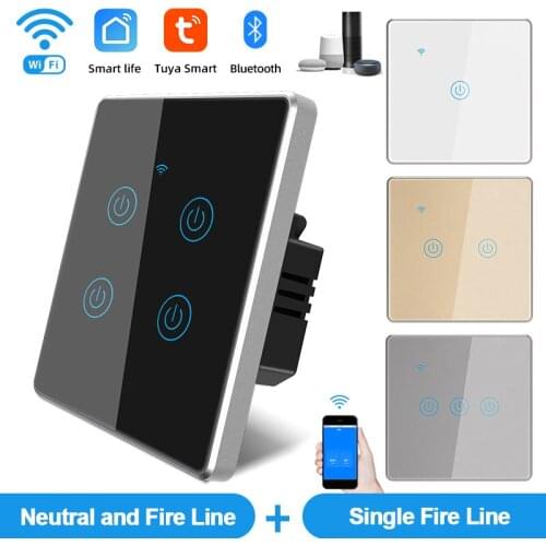 EU/UK Smart Wifi Bluetooth Touch Light Switch Wall Switch Timer For Tuya APP Remote Control /Voice Works With Alexa Google Home