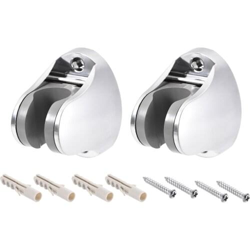 Uxcell Shower Head Holder Adjustable ABS Wall Mount Handheld Shower Bracket Silver Tone/Gray 70x50x56mm 2Pcs