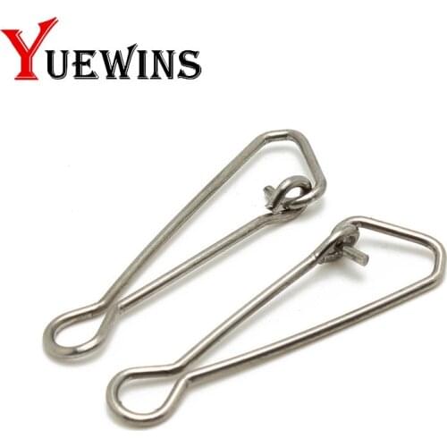 Yuewins 50pcs Fishing swivels Hooked Snaps Size 0-5 Stainless Steel Fishing Hook Tackle Connector Sea Swivel Rolling Snap QA291