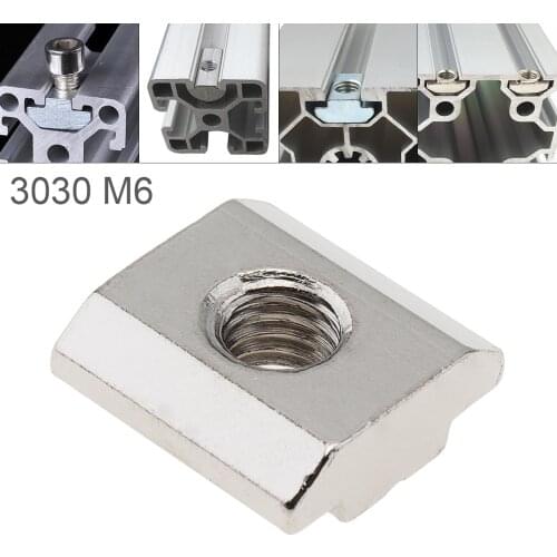 1PCS M6 for 30 Series Slot T Nut Sliding T Nuts Hammer Drop In Nut Fasten Connector 3030 Aluminum Extrusions