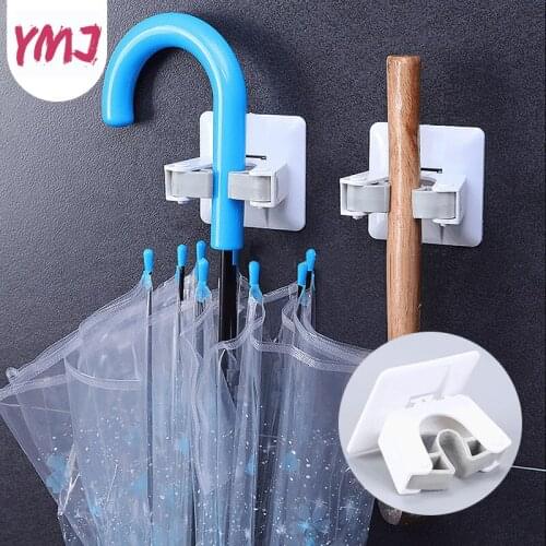 1 Pc Mop and Broom Holder Mop Organizer Storage Rack Brush Broom Storage Rack Seamless Mop Clip Hook Hanger Rack Kitchen Tool