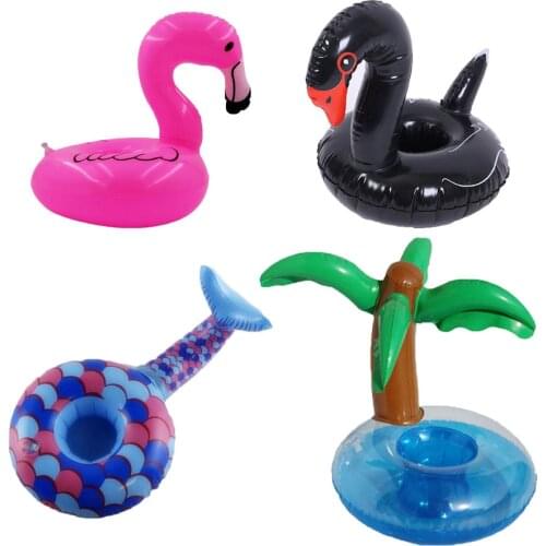 10 Pcs Inflatable Flamingo Cup Holder Pool Drink Holder Swimming Pool Toys Unicorn Donut Float Toy Pool Game Party Accessories