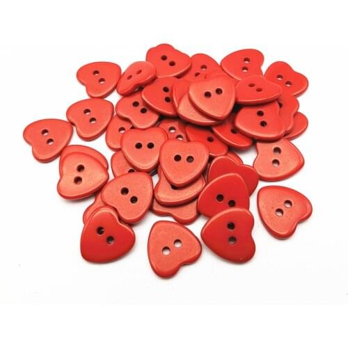 100pcs 15mm White/Red/Fuchsia/Pink/Lilac Resin 2 Holes Heart Buttons Sewing Clothing Accessories Button DIY Scrapbooking Crafts