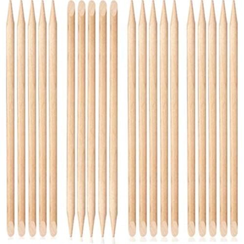 100 Pcs Nail Art Design Orange Wood Stick Sticks Cuticle Pusher Remover Manicure Pedicure Care