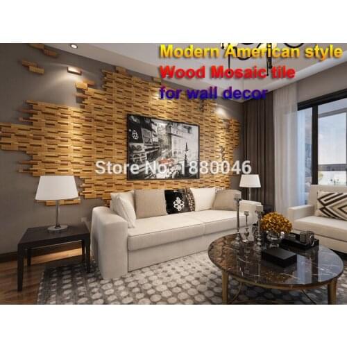 11pcs/pack Modern American style 3D Art Wood mosaic tile for TV Wall background decor Wood texture mosaic Wall art Teahouse