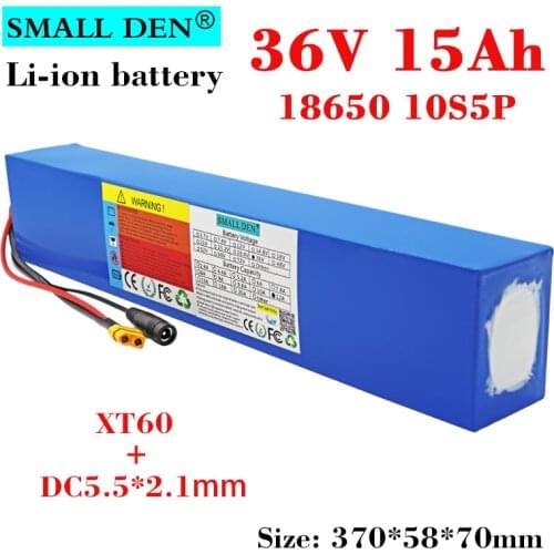 36V 12Ah 15Ah 18650 Lithium Battery pack 10S4P 500W High Power DC42V ebike Electric Car Bicycle Scooter with 15A BMS+ 2A Charger