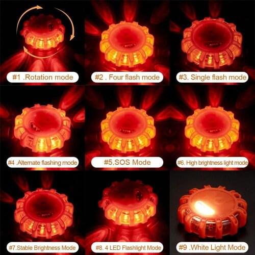 4pcs/set Magnetic LED Strobe Warning Light Emergency Road Rescue Safety Flashing Lights Car Roadside Beacon Lamps