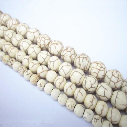 Ivory White Pine DIY Jewelry Loose Beads Accessories Synthetic Turquoise Semi-Finished