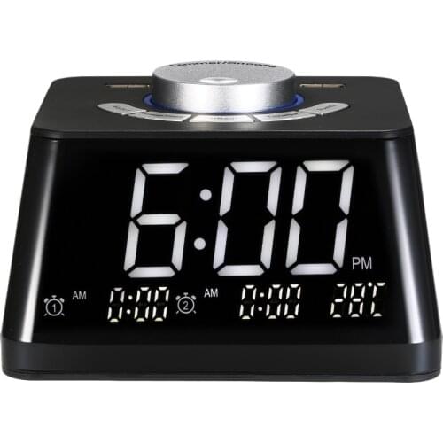 Smart Alarm Clocks For Bedrooms Night Light Digital Alarm Clock With FM Radio Adjustable Volume Display Temperature Dimmer Clock