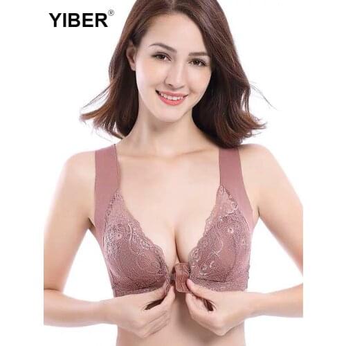 Wire Free Bra Seamless Sexy Front Closure Bra Girlss Push Up Underwear Buckle Female Lace Bra Women lingerie comfort bra
