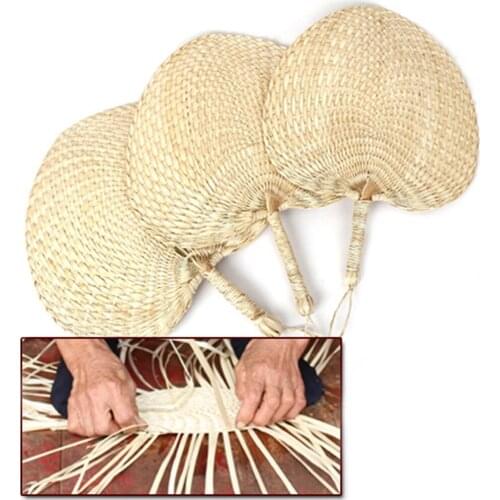 Pure Natural Handmade Fans DIY Bamboo Woven Summer Cooling Fan Artificial DIY Woven Cooling Fan Summer Hiking Home Decoration