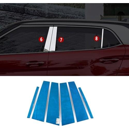 For Hyundai Creta IX25 2020 Decorate Accessories Chrome Window Pillar Strip Cover Trim Stainless Steel Center Pillars Sticker