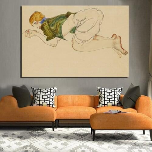 Egon Schiele Poster Vintage Wall Art Canvas Painting Posters Prints Modern Painting Wall Pictures For Living Room Home Decor