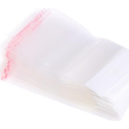 K3ND 100Pcs/Set Plastic Packing Bag Transparent Self Adhesive OPP Jewelry Seal 7x13cm