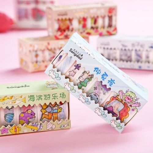 Kawaii hand account Washi tape Masking tape cartoon cute tape set student book cute sticker creative hand account sticker