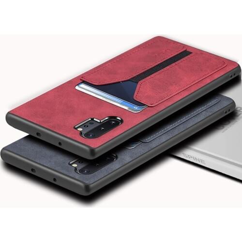 Leather Case For Samsung Note 9 10 20 Plus For Samsung S10 S20 S21 Plus Ultra S10 5g Elastic Card Slot Case Cover