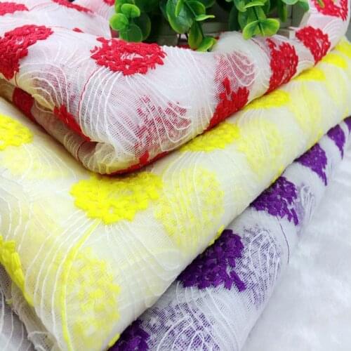 African Floral Organza Lace Fabric DIY Womens Dress Sewing Clothing Accessories French Voile Lace Cloth Apparel Fabrics