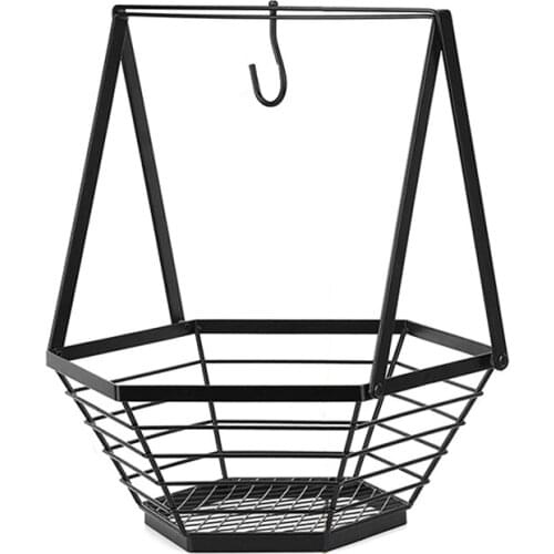 Fruit Basket for Kitchen Counter Storage Banana Hanger Stand Bowl Handle Bread Counter Detachable Display Stand