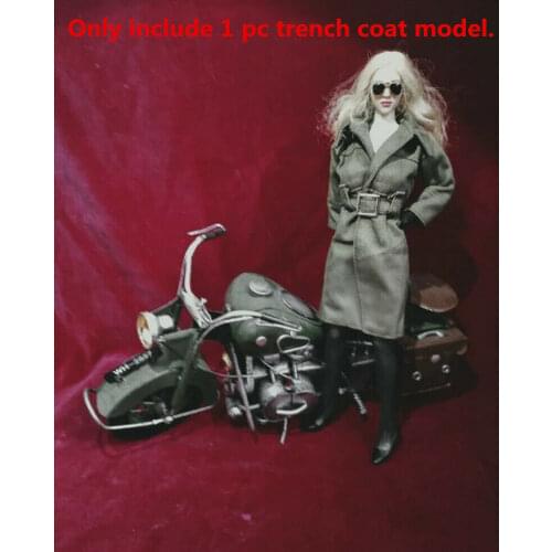 1/6 Scale Female Soldier Trench Coat Model for 12" Action Figure Doll Toys