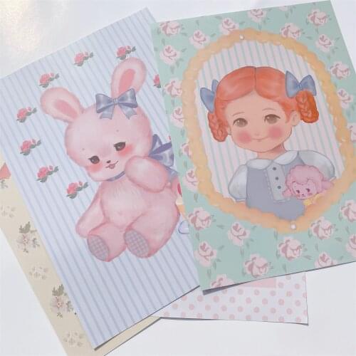 Cute Rabbit Bear Cat Anime Poster Kraft Paper Vintage Posters Girls Home Room Art Wall Stickers