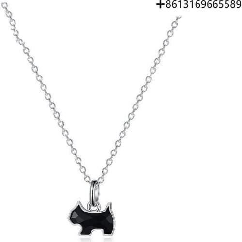 Fashionable 925 silver puppy necklace classic joker temperament pendant female clavicle chain female jewelry new style