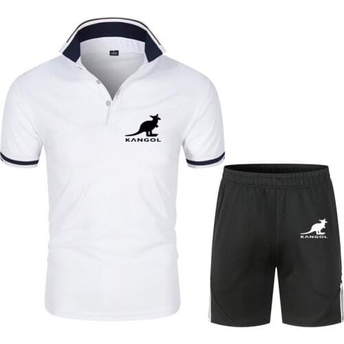 2021 Summer Brand Mens Short-sleeved Polo Shirt + Shorts Two-piece Casual Mens Sports Suit 2021 Latest Mens Brand Mens Suit