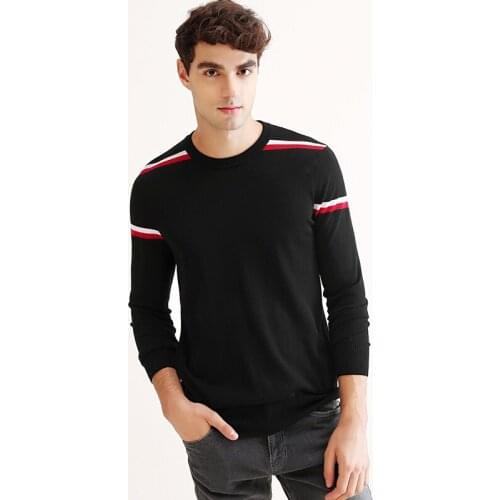 ZHILI Mens Crew Neck Sleeve Long Sweater 100% Wool