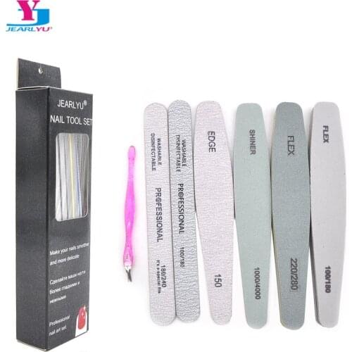 7Pcs Per Box Nail File Sanding Buffer Set Professional Polisher Sponge Care All For Makeup Manicure Nails Art Tool Remover Kits