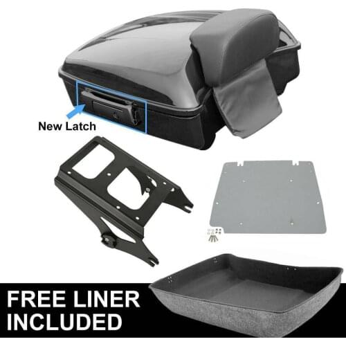 Motorcycle Chopped Pack Trunk Mount Rack Plate For Harley Touring Road King Street Glide Electra Glide 2009-2013 12