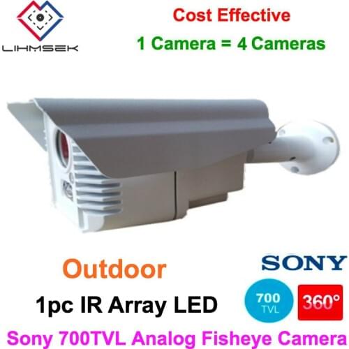 New Outdoor External Waterproof IR Bullet Analog Fisheye Camera with optional 130 degree, 180 degree, 360 degree Lens , 700TVL