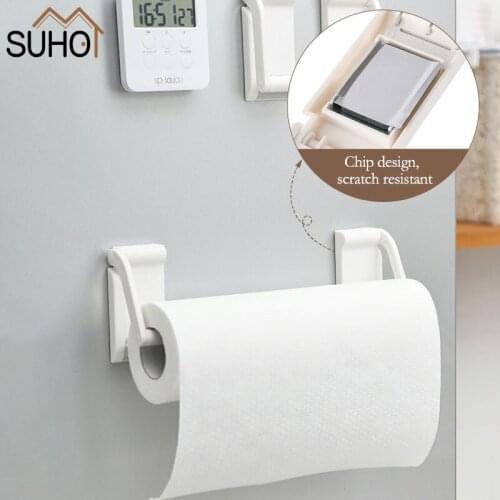 New Creative Paper Towel Storage Holders Rack Cling Film Wall Shelf Refrigerator Magnetic Absorption Organizer Sundries Supplies