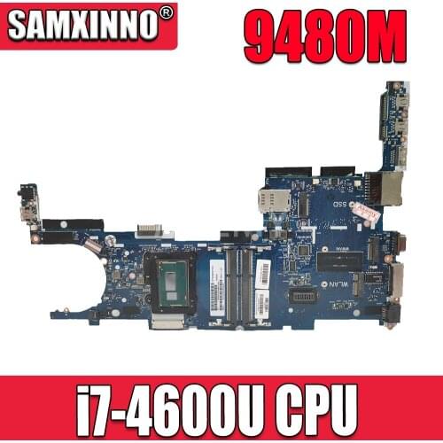 SAMXINNO For HP EliteBook Folio 9480M Laptop motherboard W/i7-4600U CPU 6050A2648201 769719-001 769719-501 769719-601 DDR3