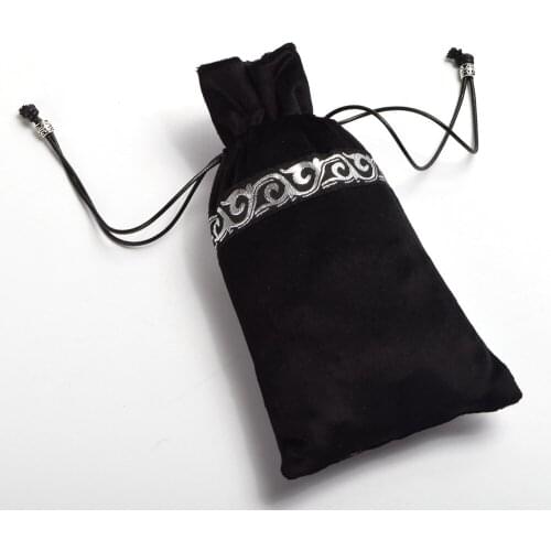 Blue Black Velvet Blend Mini Pouch Bag Vintage Medieval Cosplay