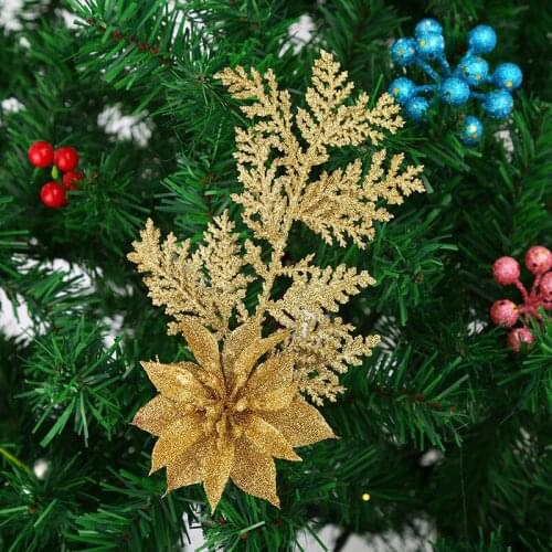 Pine Branches and Leaves Solid Christmas Flower Christmas Tree Decoration Accessories Wholesale Multi-color Christmas Pendant