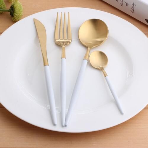 Japanese drawing cutlery four sets of stainless steel Western food, three pieces of steak knife and fork