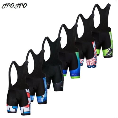 JPOJPO Ciclismo Outdoor Cycling Shorts Black Mens Bike Bib Shorts Padded Team MTB Bicycle Sport Tights Shorts
