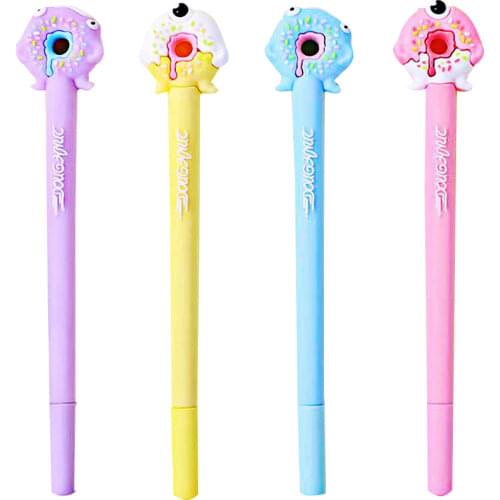 Cute Cartoon Donuts Gel Pens Student Writing Tools 0.5mm Black Refills Pen ChildrenS Stationery Gifts Office Supplies