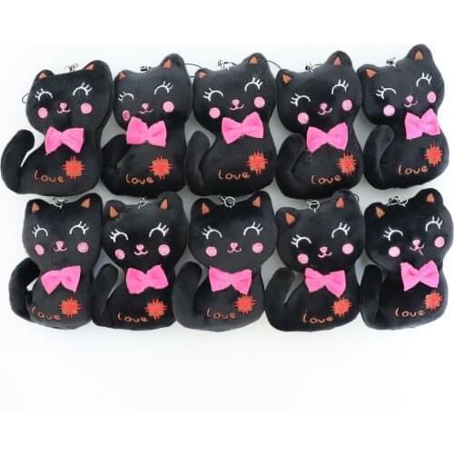 10Pcs/Lot 10cm Many Colors Mini Cat Plush Toys Kitten Stuffed Dolls Small Gift for Party Wedding Present Pendant Cute Kitty Doll