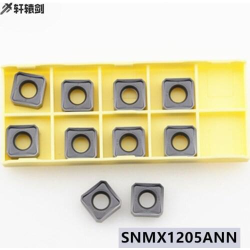 10PCS SNMX1205ANN XM9030 Fast-Feed CNC Milling Blade Four-Corner Outer Circle Cutter Processing Steel Stainless
