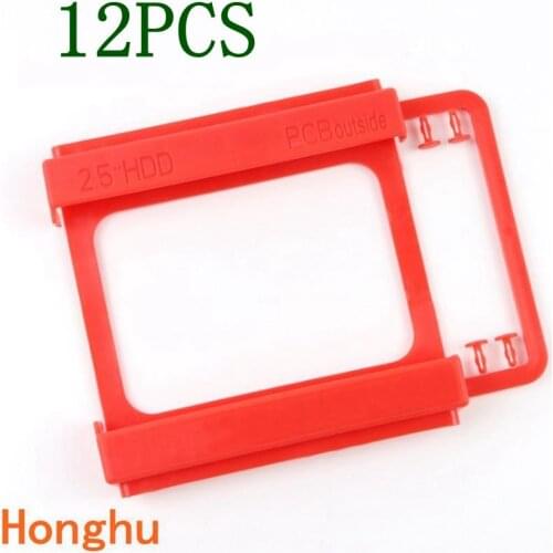 12PCS 2.5" to 3.5" Bay SSD HDD Notebook Hard Disk Drive Bracket Adapter Rail Environmental Plastics Adapter Mounting Bracket