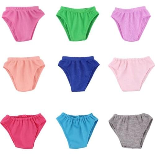 12 Style Of Hand-Stitched Cotton Underwear Fit 18 Inch American And 43 Cm Baby New Born Doll Clothes Accessories ,Childrens Toy