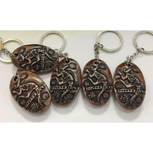 15 pcs biker keychain imitation yak bone carving kangaroo totem personality Design Hawaii Surfer personalized accessories Punk J