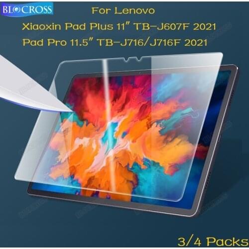 3/4PCS Tempered Glass For Lenovo Xiaoxin Pad Plus 11" TB-J607F / Pad Pro 11.5" TB-J716F 2021 J716 Tablet Screen Protector Film
