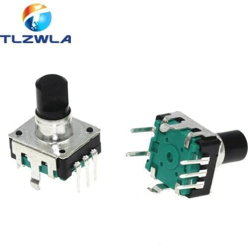 5PCS 360 Degree Rotary Encoder EC12 RE12 Audio Encoder Coding 5Pin 24 Position With Push Button Switch Handle Length 12.5MM