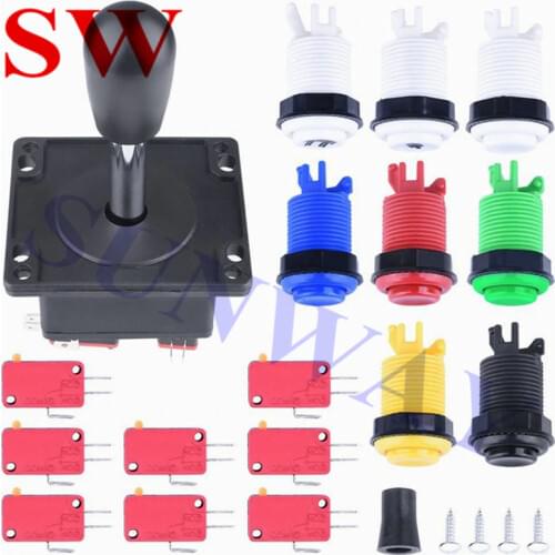 Free Shipping Arcade DIY Parts Happ Style Joystick + 1 Player Start Buttons + 6x Happ type Standard Push Button For Arcade Mame