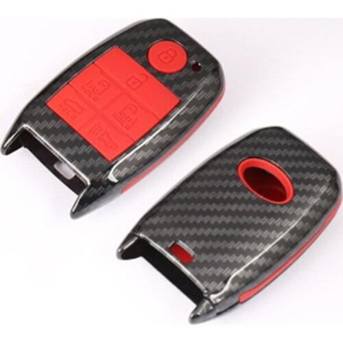 Carbon fiber ABS 6Button Keyless Entry Smart Key Case Cover holder For Kia Sedona/Grand/Carnival/Sorento Car Styling key bag