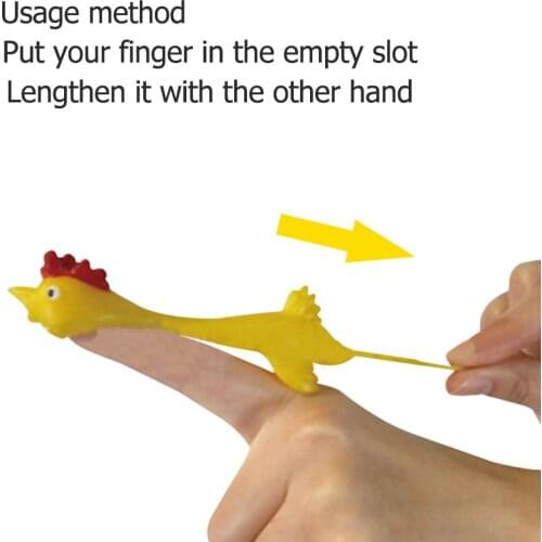 Chick Catapult Launch Turkey Funny Joke Tricky 11.5cm Novelty Joke Finger Toys Stretchy Flying Laugh Turkey Sticky Chicken Toys